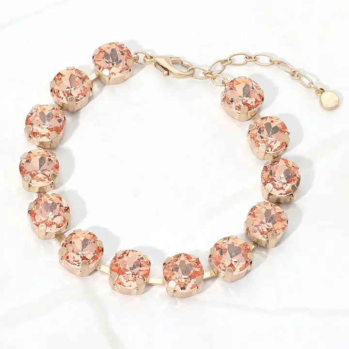 Crystal Elegance Tennis Bracelet, Pink