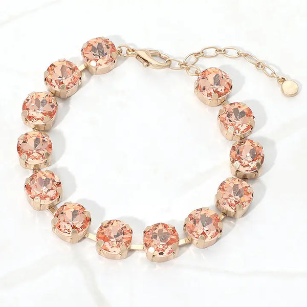 Crystal Elegance Tennis Bracelet, Pink