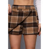 Plaid Wrap Front Flannel Shorts | Khaki