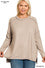 Soft Melange Hacci Exposed Seam Hi-Low Tee Curvy Fit