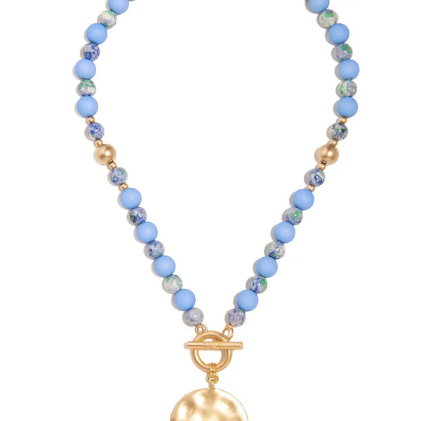 Porcelain & Resin Beaded Charm Necklace