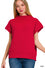 Power Shoulder Mock Neck Sweater