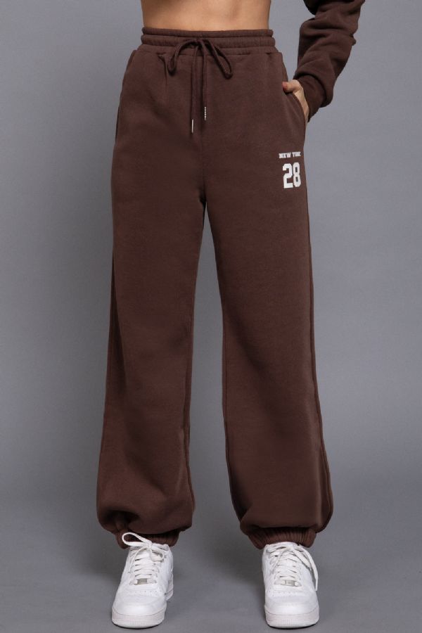 Print Inner Fleece Jogger Pants