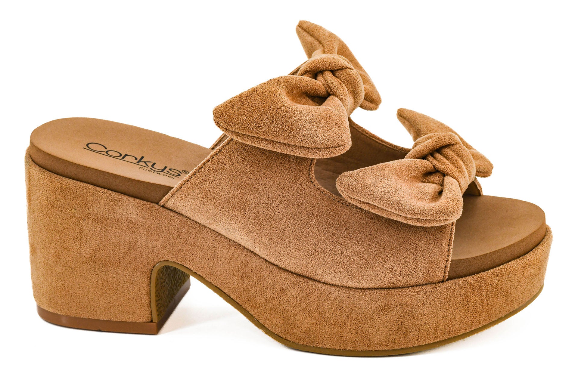 Put A Bow On It - Corky's Camel Faux Suede