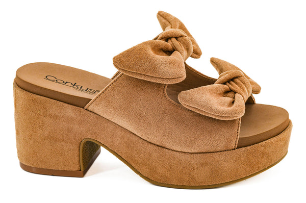 Put A Bow On It - Corky's Camel Faux Suede