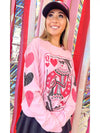Queen of Hearts Valentine Graphic Long Sleeve T-Shirt