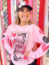 Queen of Hearts Valentine Graphic Long Sleeve T-Shirt