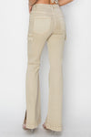 Risen High Rise Cargo Slit Hem Bootcut Pants