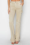 Risen High Rise Cargo Slit Hem Bootcut Pants