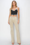 Risen High Rise Cargo Slit Hem Bootcut Pants