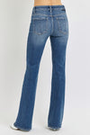 Tummy Control Mid Rise Flare Basic Jeans - Medium Wash