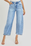 Risen High Rise Barrel Jeans Medium Wash