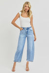Risen High Rise Barrel Jeans Medium Wash
