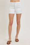 Risen White Tummy Control High Rise Cuffed Shorts
