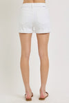 Risen White Tummy Control High Rise Cuffed Shorts