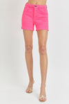 Risen Hot Pink High Rise Cuffed Shorts