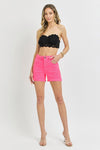 Risen Hot Pink High Rise Cuffed Shorts