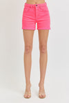 Risen Hot Pink High Rise Cuffed Shorts