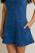 Round Neck Sleeveless Denim Dress