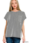 Raised Rib Front Pocket Boxy Top