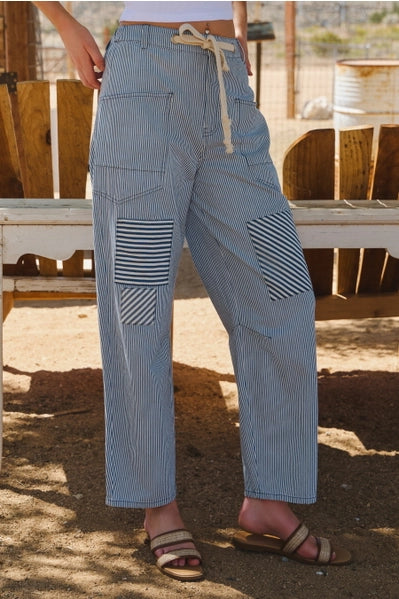 Relaxed Striped Drawstring Pants 3 Colors