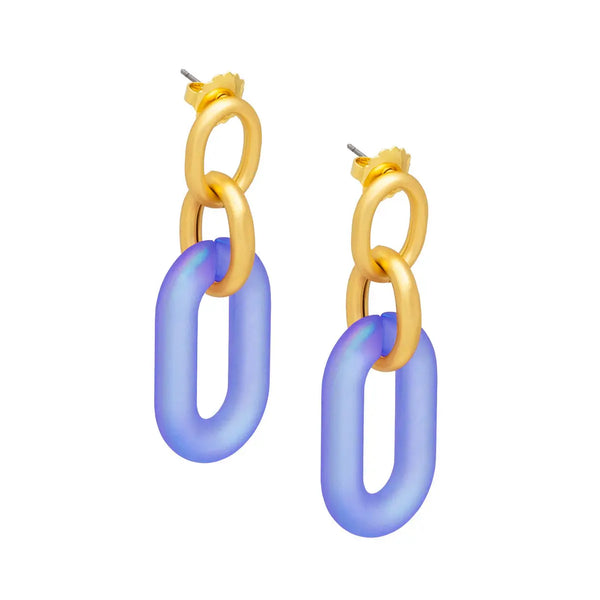 Resin Oval Link Drop Earring