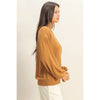 Round Neck Balloon Sleeve Sweatshirt