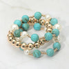 Turquoise, Pearl Mixed Beaded Bracelets Set