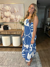 Sleeveless Maxi Dress with Vibrant Geometric Print