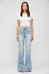 Super High Rise Flare W/ Double Button - 34" Inseam