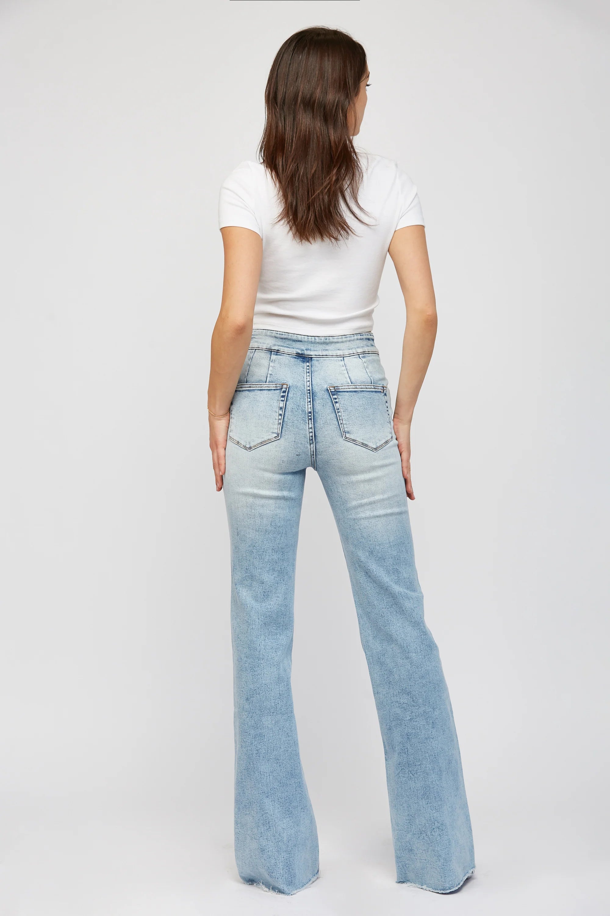 Super High Rise Flare W/ Double Button - 34