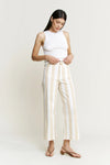 Super High Stripe Cropped Wide Leg