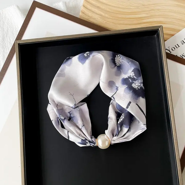 Silky Print Scarf Necklace