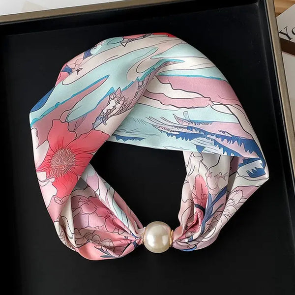 Silky Print Scarf Necklace