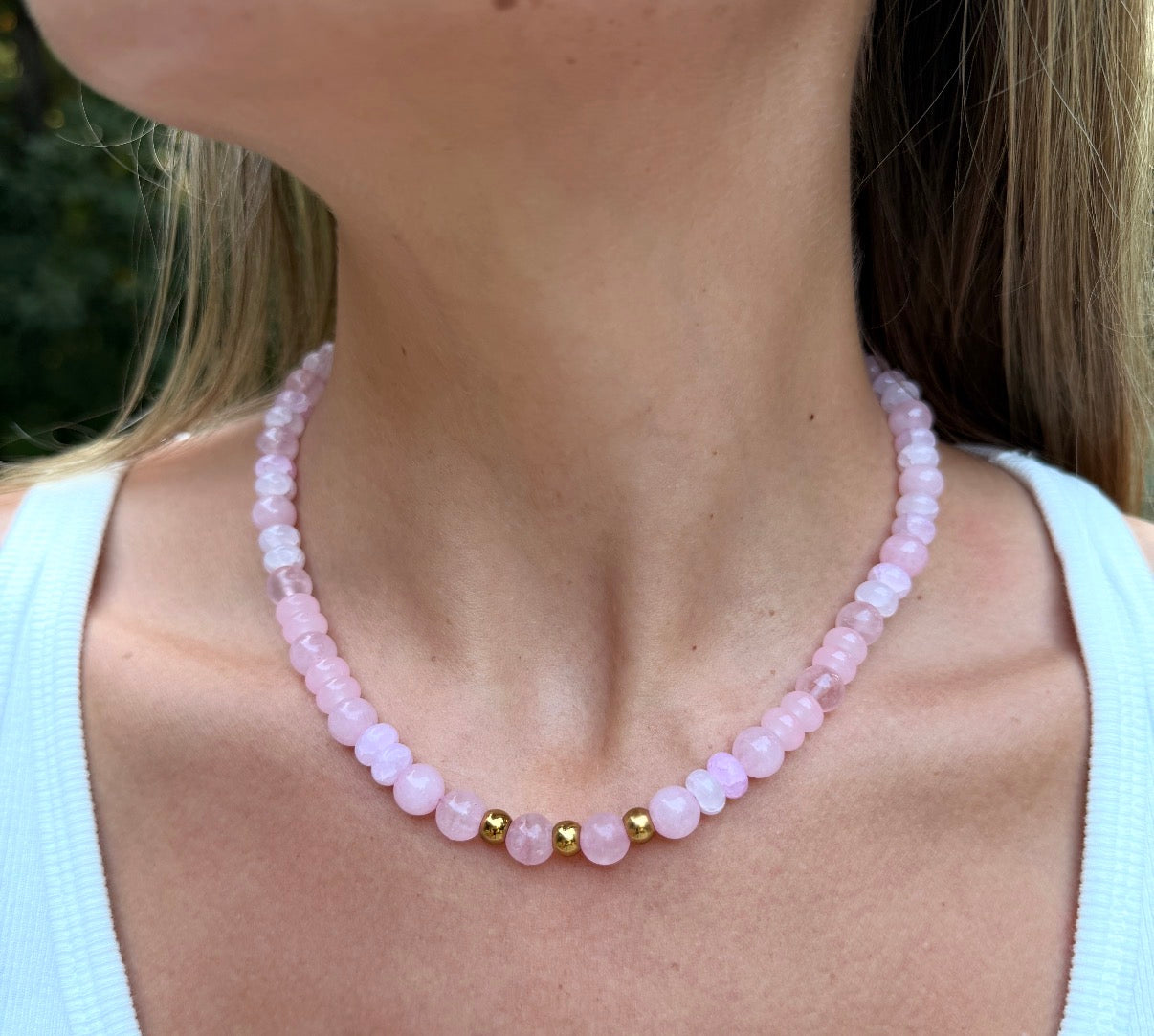 State South Glass Beaded Necklace - Pink