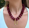 State South Red Chunky Necklace with a Charm