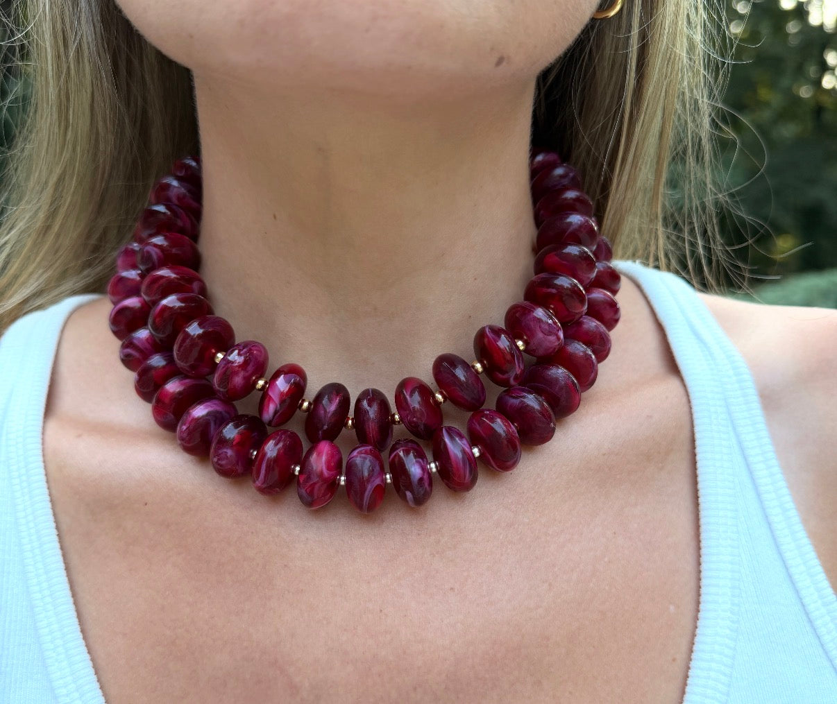 State South Red Chunky Necklace