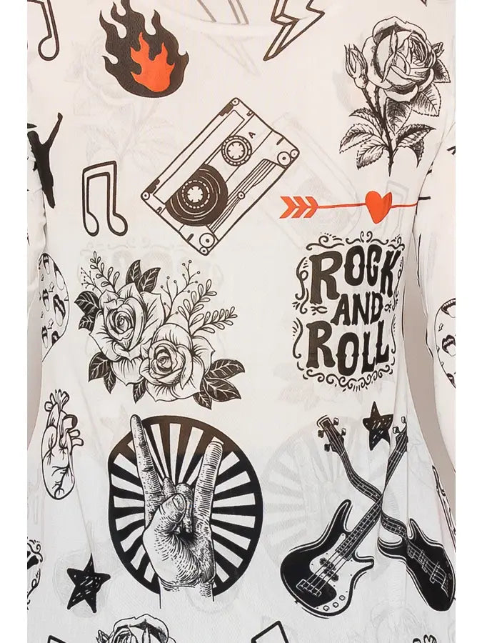 Sheer All-Mesh Long Sleeve Rock n Roll Top