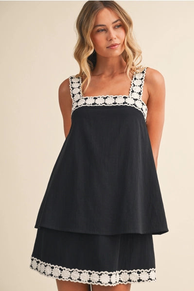 Black Beauty Lace Trim Dress