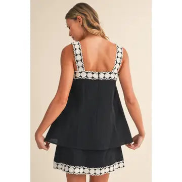 Black Beauty Lace Trim Dress