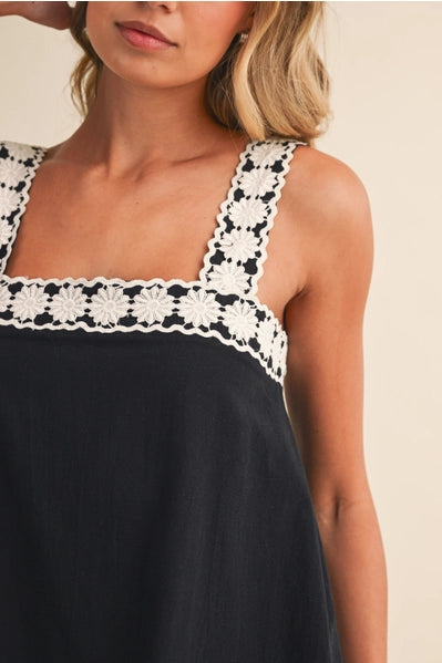 Black Beauty Lace Trim Dress