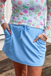 Solid Dusty Blue Skort