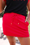 Solid Red Skort