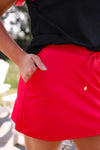 Solid Red Skort