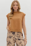 Solid Hi-Lo Pullover Sweater - Camel