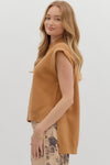 Solid Hi-Lo Pullover Sweater - Camel