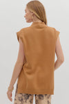 Solid Hi-Lo Pullover Sweater - Camel