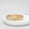 Sparkly Bangles Hinge Link Gold Tone Crystals