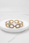 Sparkly Bangles Hinge Links Gold Tone Crystals