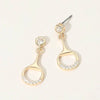 Stone Accent Horsebit Drop Earrings